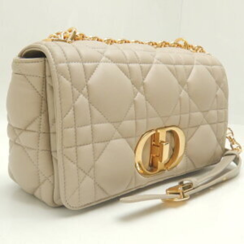 Dior Caro Cannage Shoulder Bag Beige Tan Calfskin - Picture 2 of 9